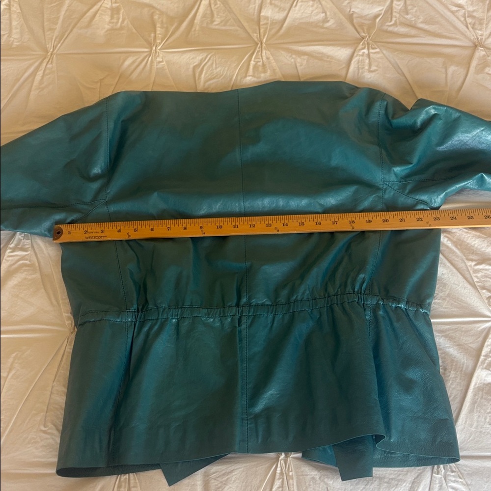 Lafayette 148 New York Turquoise Leather Jacket XL - Picture 5 of 7
